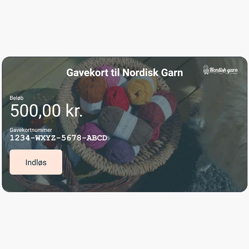 Se Gavekort - 500 kr. 500 kr. - variation - - Nordisk Garn hos Nordisk Garn